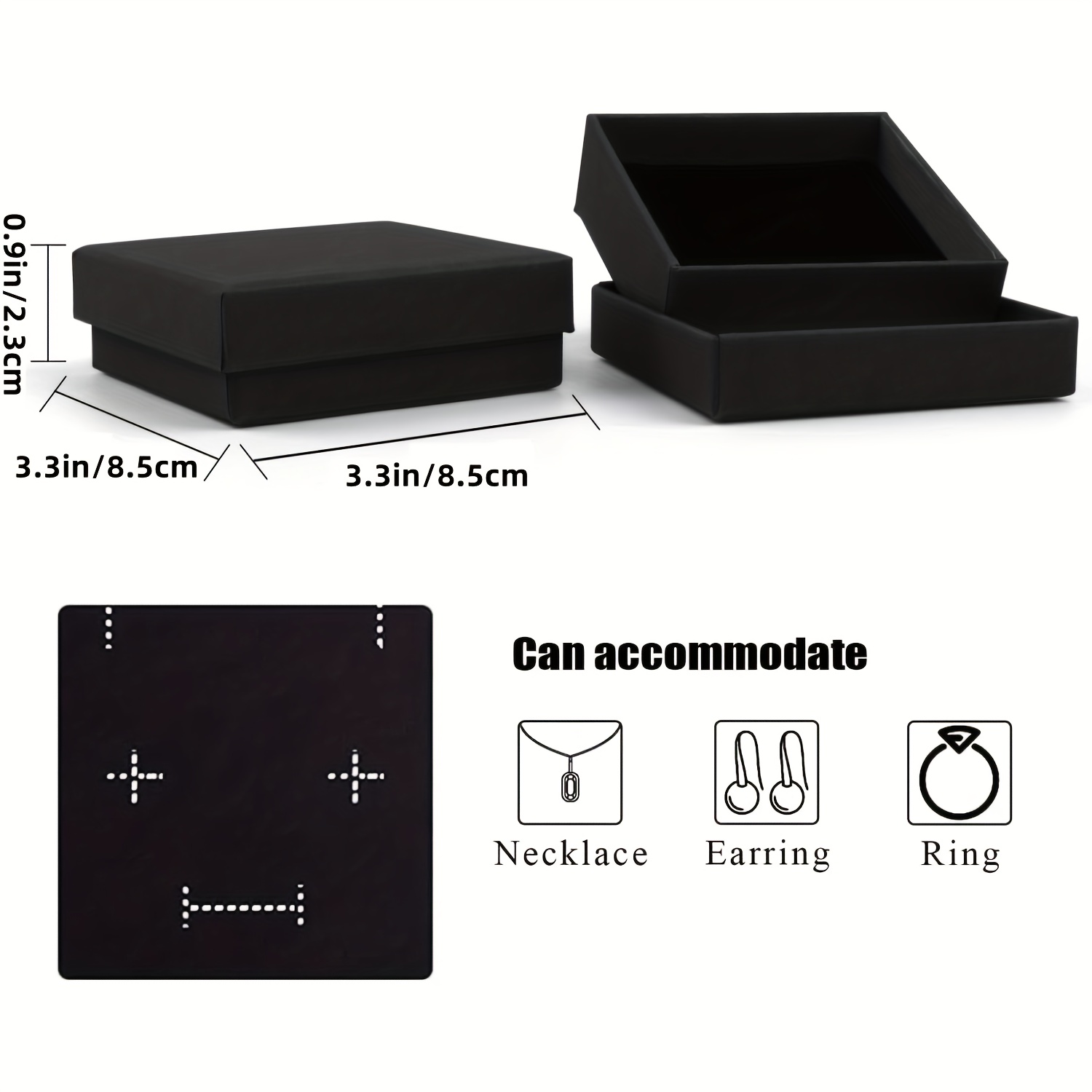 12pcs Square Cardboard Jewelry Gift Boxes
